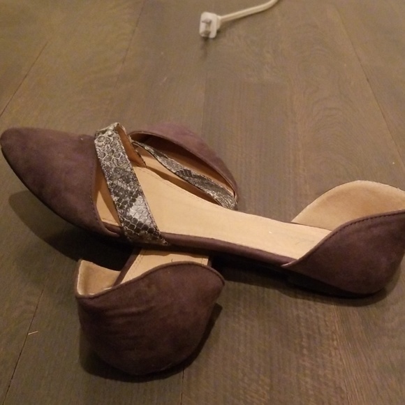 Pointed Gray Flats with Zebra print strap - Picture 3 of 3